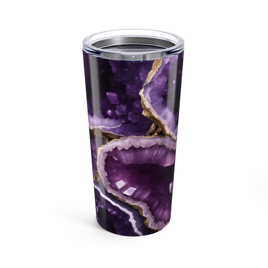 Purple Amethyst Crystal Geode Design 20 oz Tumbler Nature Lover Gift Geology Rock Lover Insulated Stainless Hot or Cold Tumbler