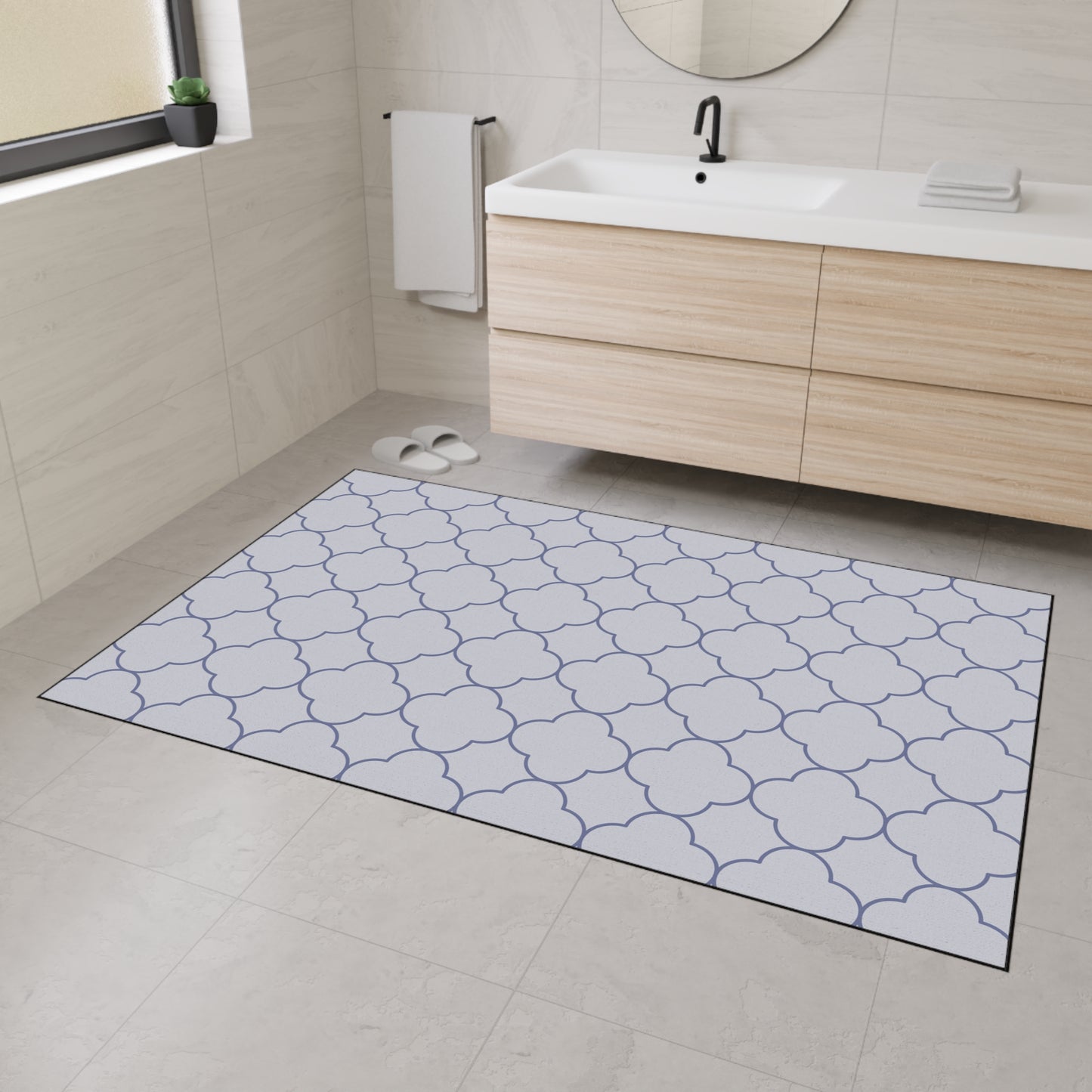 Decorative Heavy Duty Non-Slip Floor Mat Stylish Design Perfect for Entryway Kitchen Décor Grey Floral Geometric Design Rug Bathroom Mat
