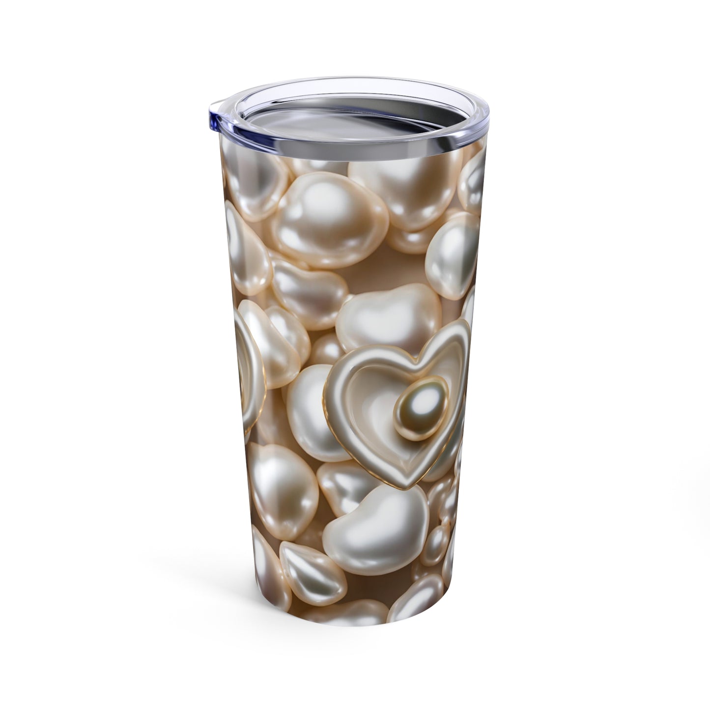 Pearl Hearts Tumbler Valentine's Gift for Her Love Friendship Gift Tumbler Gemstone Lover Rhinestone Crystal Design Tumbler