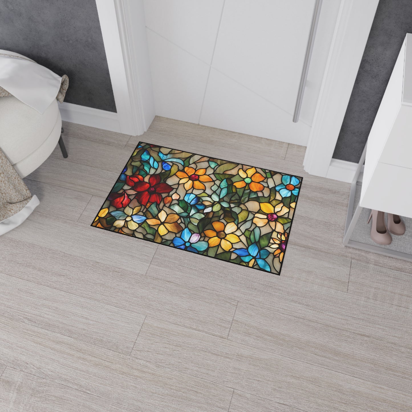 Decorative Heavy Duty Non-Slip Floor Mat Stylish Design Perfect for Entryway Kitchen Décor Garage Rug Coffee Bar Bathroom Floor Door Mat