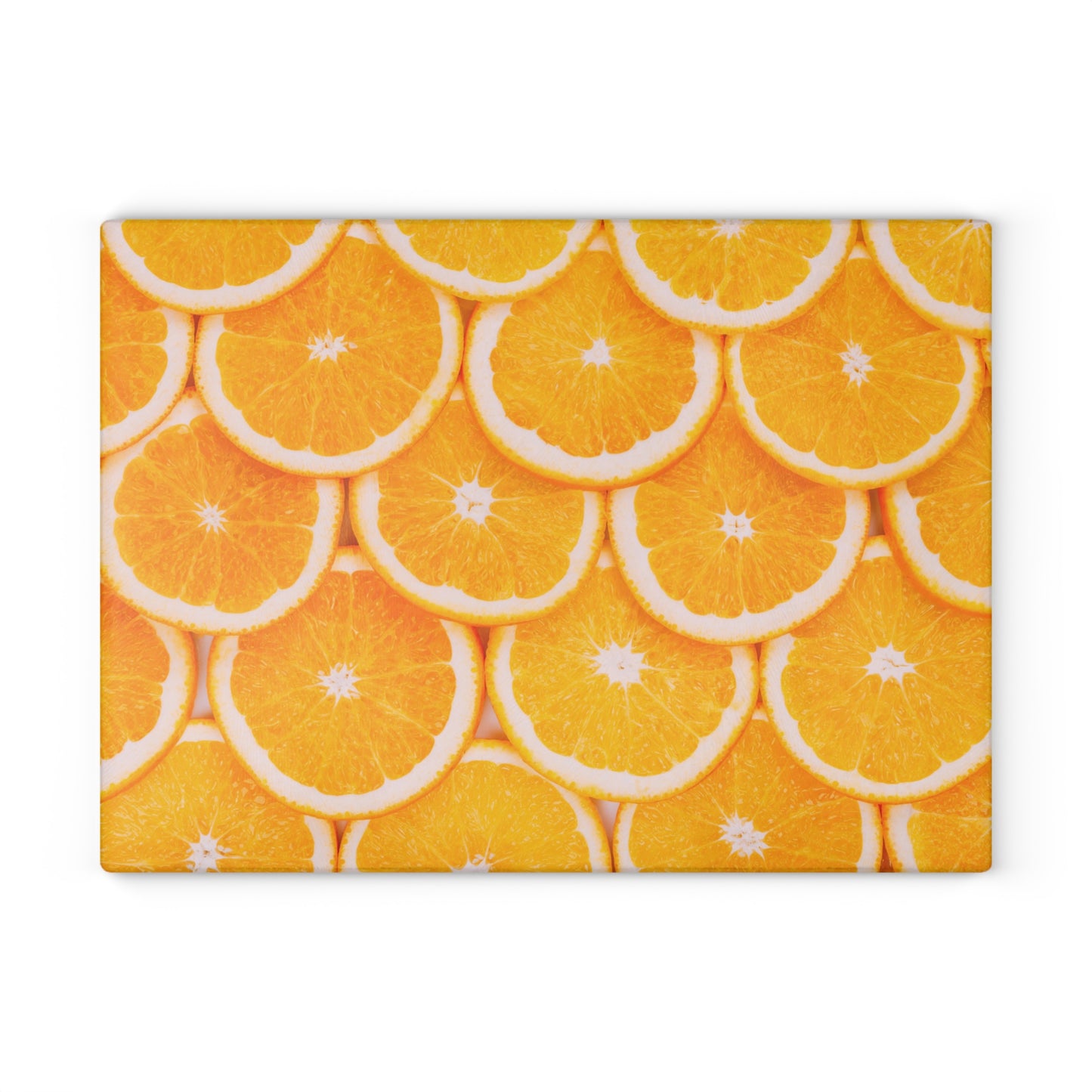 Kitchen Decor Glass Cutting Board Serving Tray with Orange Slices Design Cutting Board Gift for Home Cook Fun Citrus Charcuterie Board