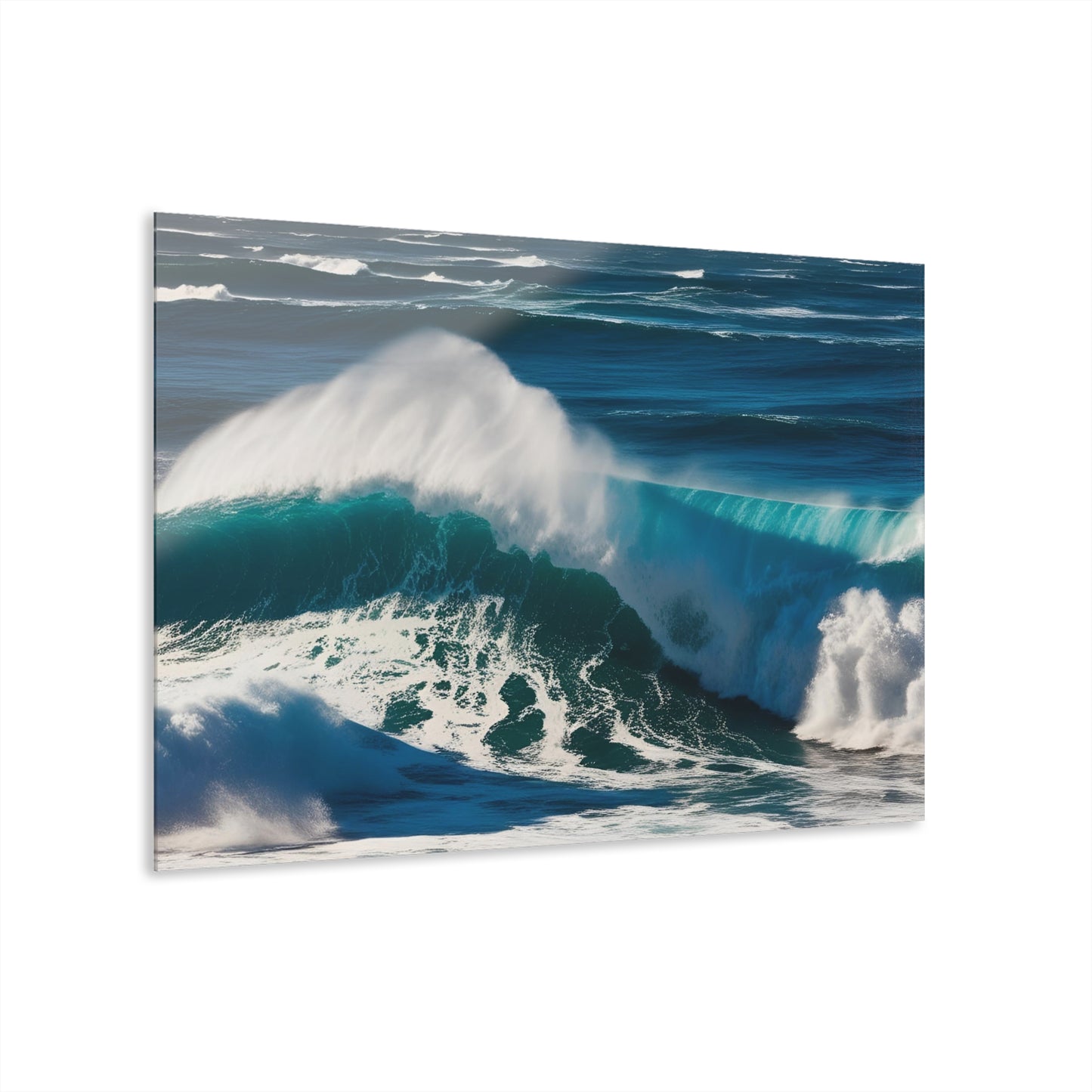 Large Ocean Waves Acrylic Print with French Cleat Sea Life Wall Art Outdoors Gift Beachy Nature Relaxing Artwork Modern Home Decor