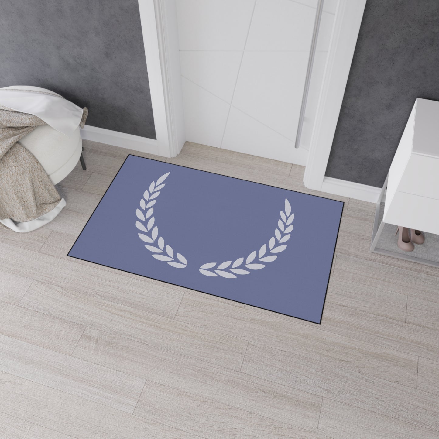 Decorative Heavy Duty Non-Slip Floor Mat Stylish Design Perfect for Entryway Kitchen Décor Grey Leaf Floral Design Rug Bathroom Mat