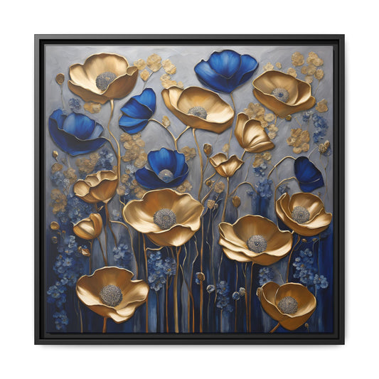 Modern Poppies Print Floral Design Unique Framed Canvas Print Wall Art Flower Lover Gift Nature Lover Gift Wildflower Decor 3 frame colors
