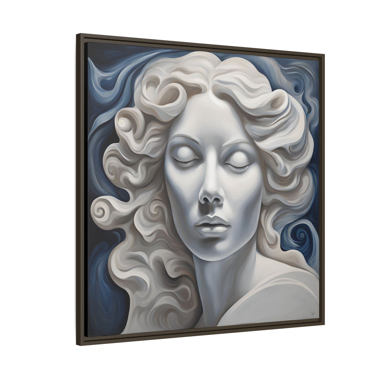 Modern Abstract Woman's Face Design Unique Framed Print Canvas Wall Decor Gift 3 frame colors to chose from