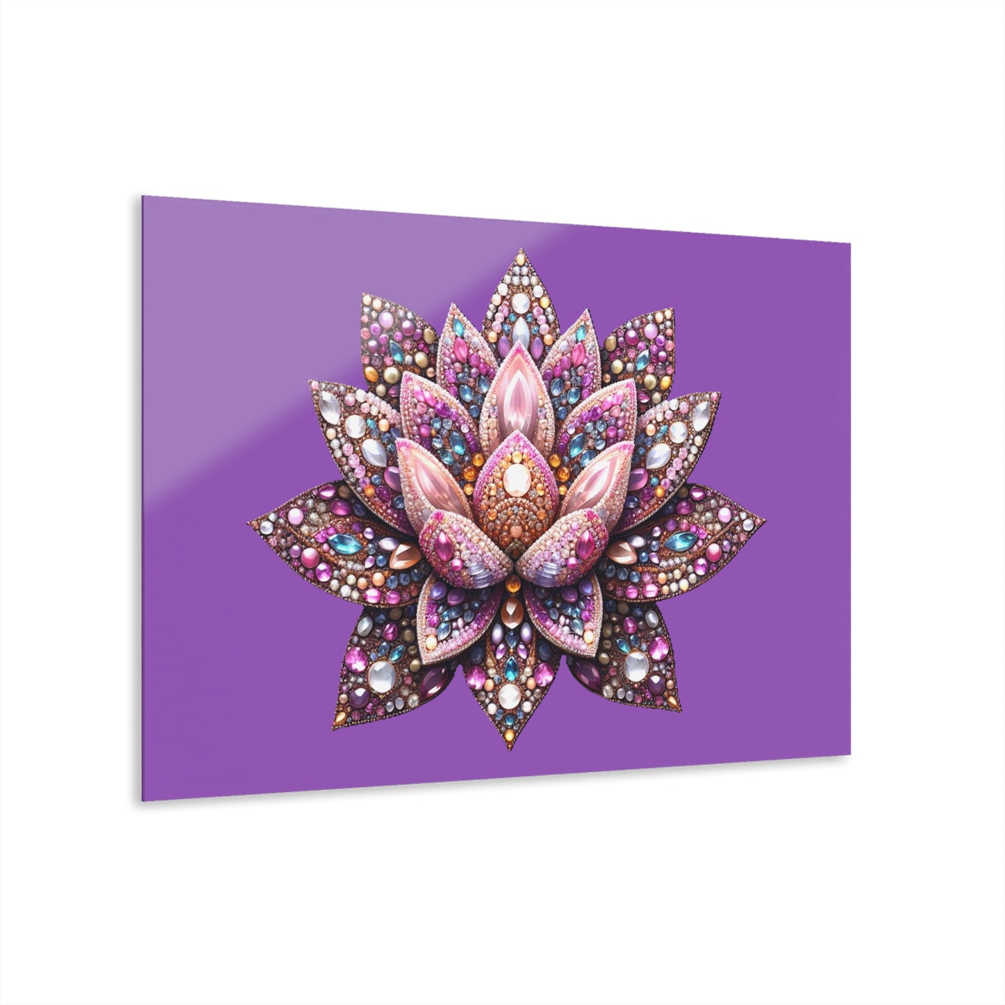 Large Lotus Blossom Floral Design Acrylic Print with French Cleat Nature Lover Wall Art Flower Lover Gift Artwork Modern Garden Home Decor