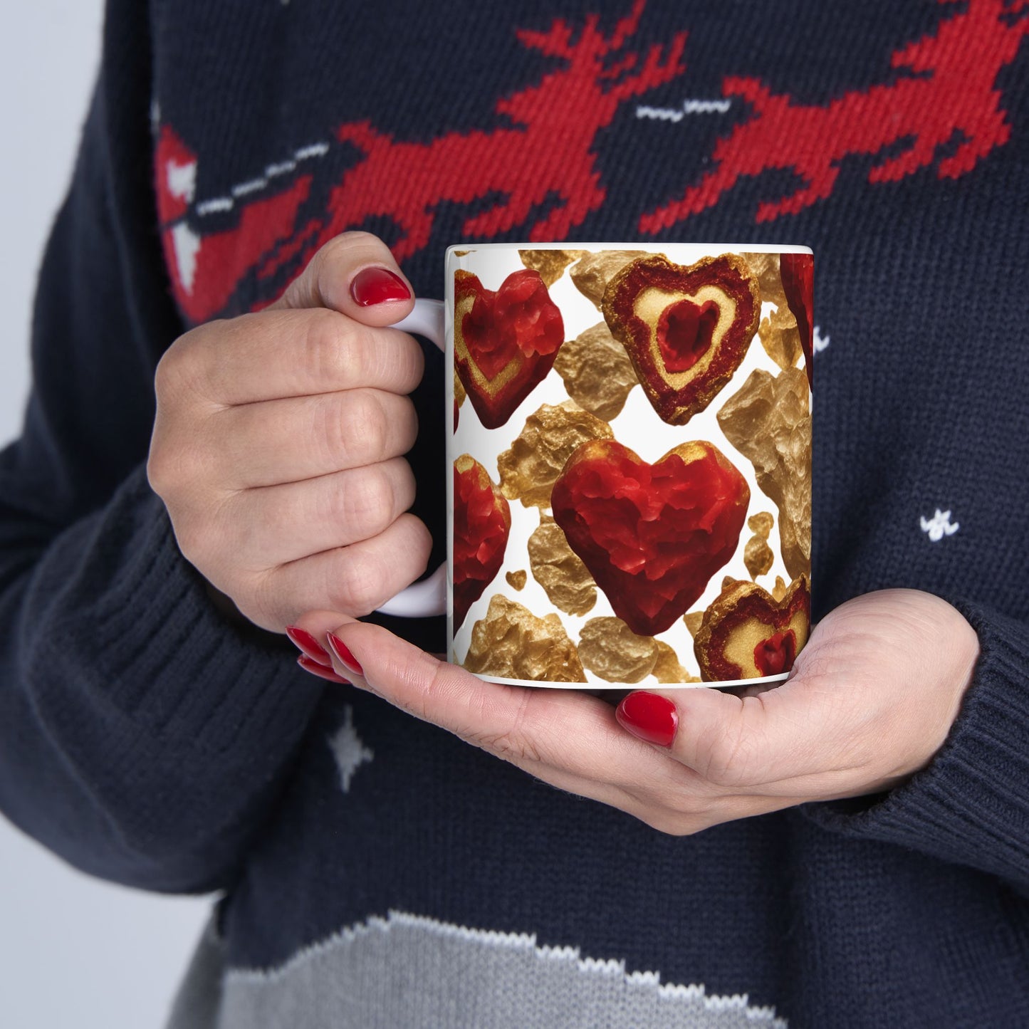 Heart Shaped Crystal Geode Design Coffee Tea Hot Chocolate Mug Valentine's Day Gift for Her Nature Lover Gift Geology Marble Rock Lover