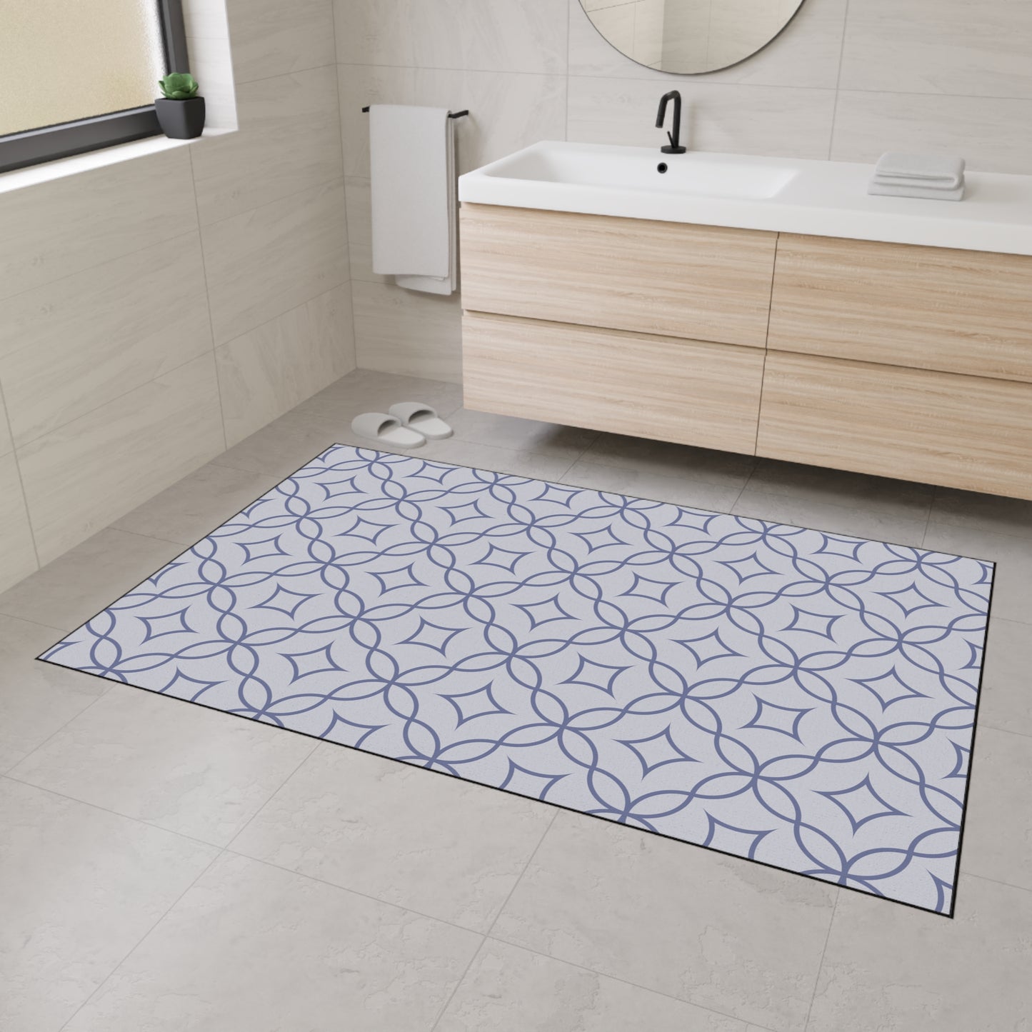 Decorative Heavy Duty Non-Slip Floor Mat Stylish Design Perfect for Entryway Kitchen Décor Grey Geometric Floral Design Rug Bathroom Mat