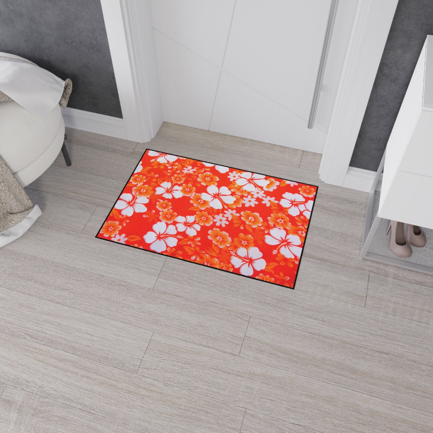 Decorative Heavy Duty Non-Slip Floor Mat Stylish Design Perfect for Entryway Kitchen Décor Beachy Hawaiian Rug Tropical Bathroom Floor