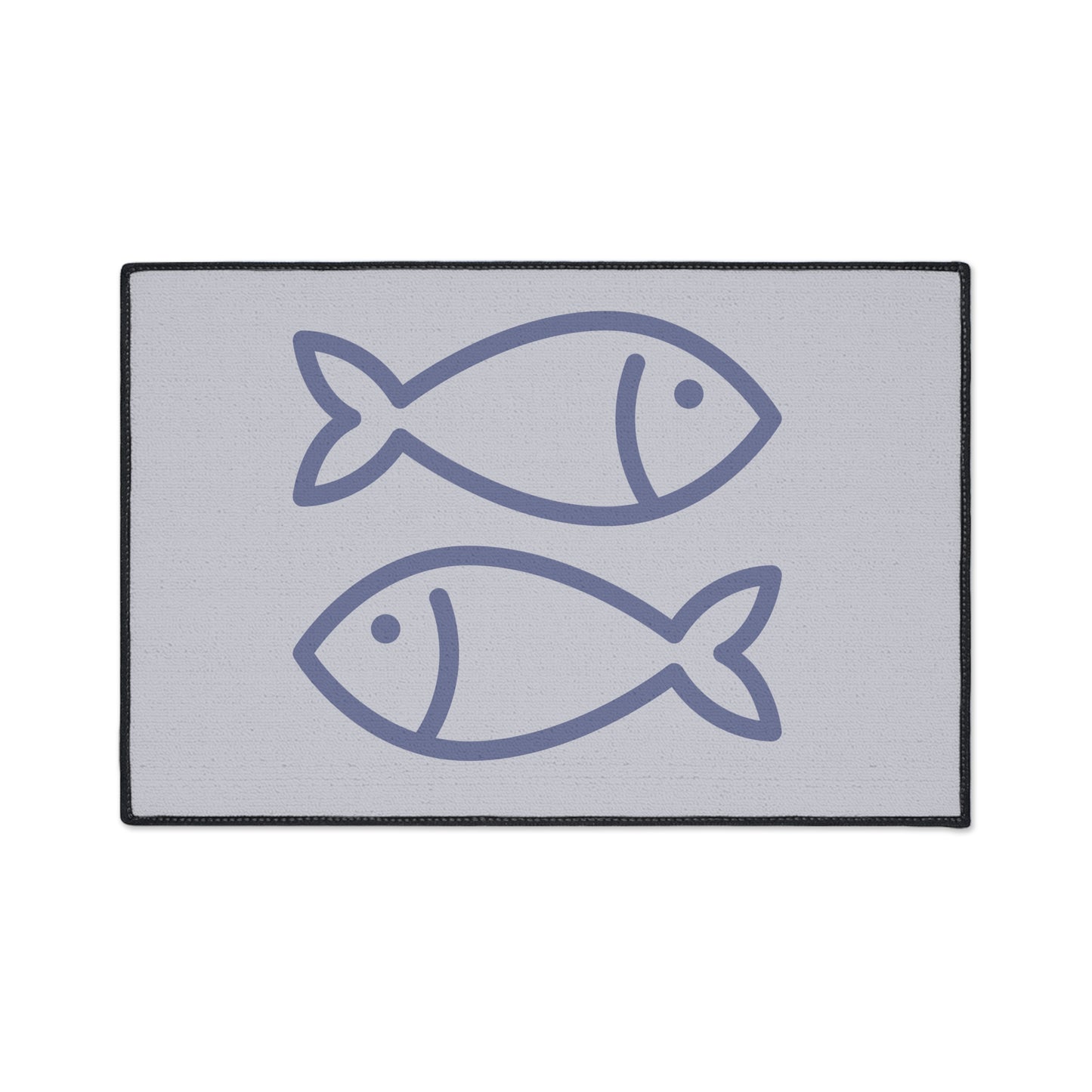 Decorative Heavy Duty Non-Slip Floor Mat Stylish Design Perfect for Entryway Kitchen Décor Grey Fish Design Rug Fishy Bathroom Mat