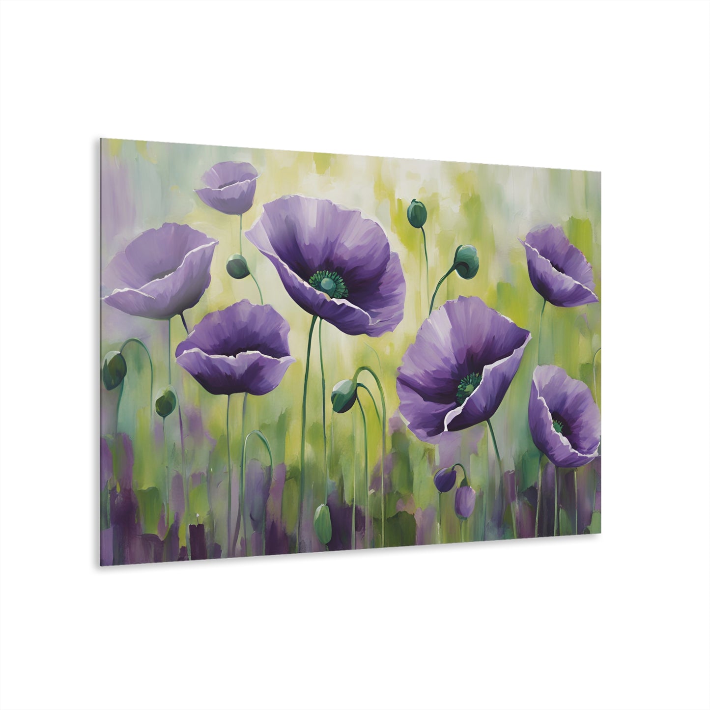 Large Floral Design Acrylic Print with French Cleat Nature Lover Wall Art Flower Lover Gift Poppy Flower Artwork Modern Garden Home Decor