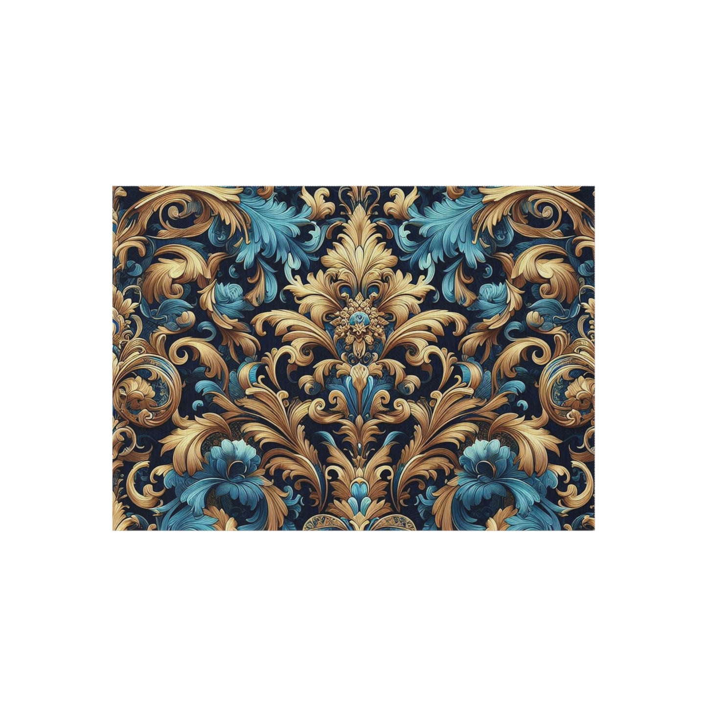 Chenille Print Pattern Outdoor Rug with No-Skid Backing Cozy Outdoor Carpet Patio Decor Gazebo Rug Pool Area Decor Outdoor Kitchen Carpet