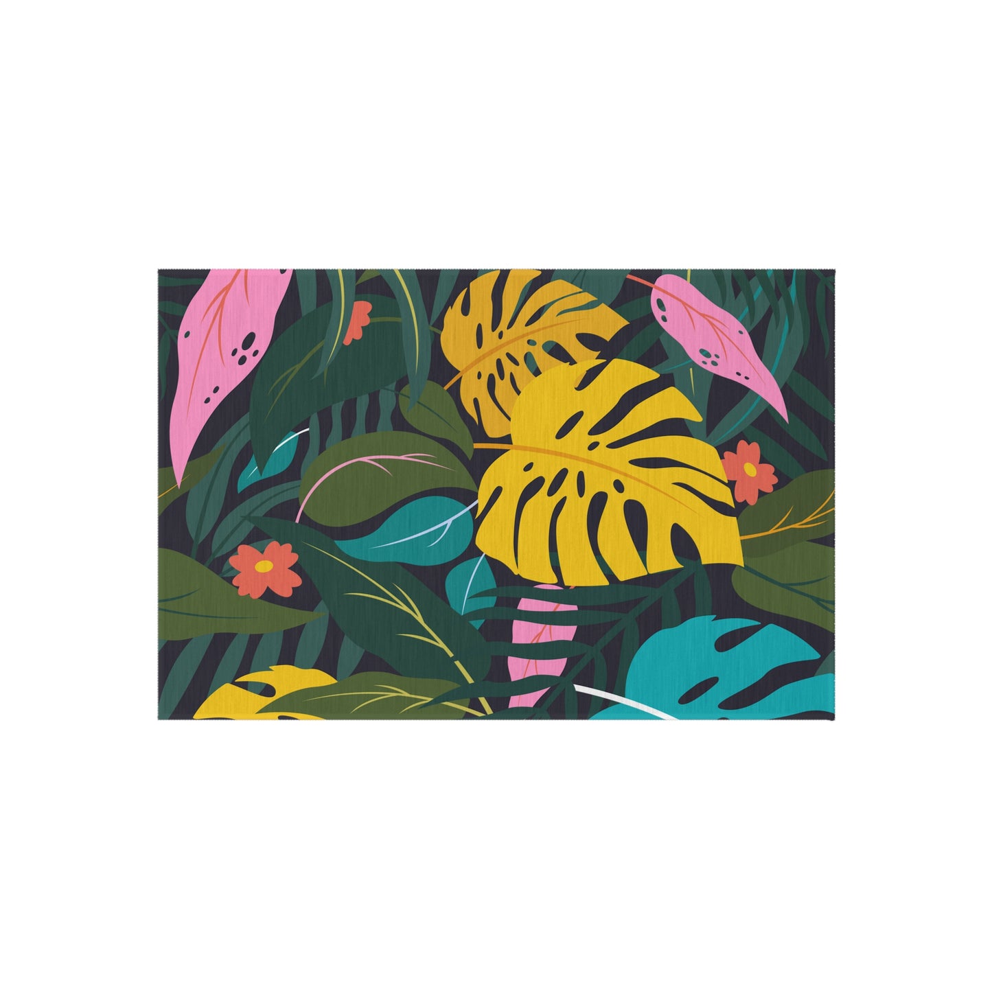 Tropical Chenille Outdoor Rug with No-Skid Backing Cozy Outdoor Carpet Patio Decor Gazebo Rug Pool Area Decor Outdoor Kitchen Carpet