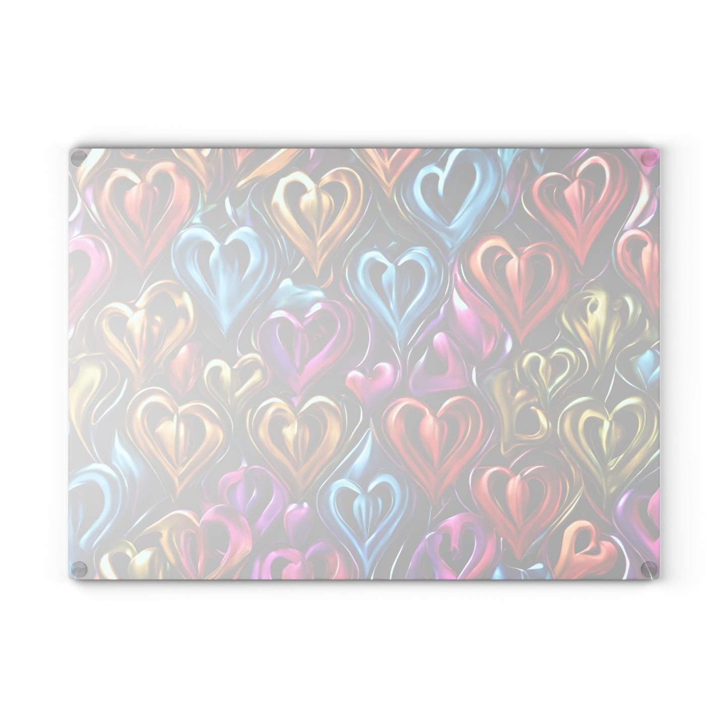 Kitchen Decor Glass Cutting Board Serving Tray with Heart Design Cutting Board Gift for Home Cook Charcuterie Board
