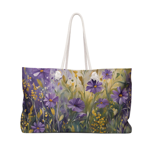 Floral Design Field of Flowers Weekender Tote Floral Grocery Wildflower Shopping Bag Cottage Core Gift Bag Boho Bag Poppy Tote Mom Gift