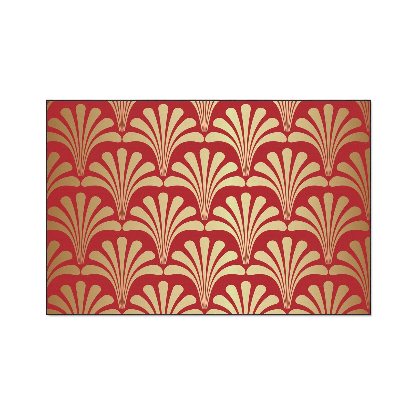 Decorative Heavy Duty Non-Slip Floor Mat Stylish Design Perfect for Entryway Kitchen Décor Red Floral Geometric Design Rug Bathroom Mat