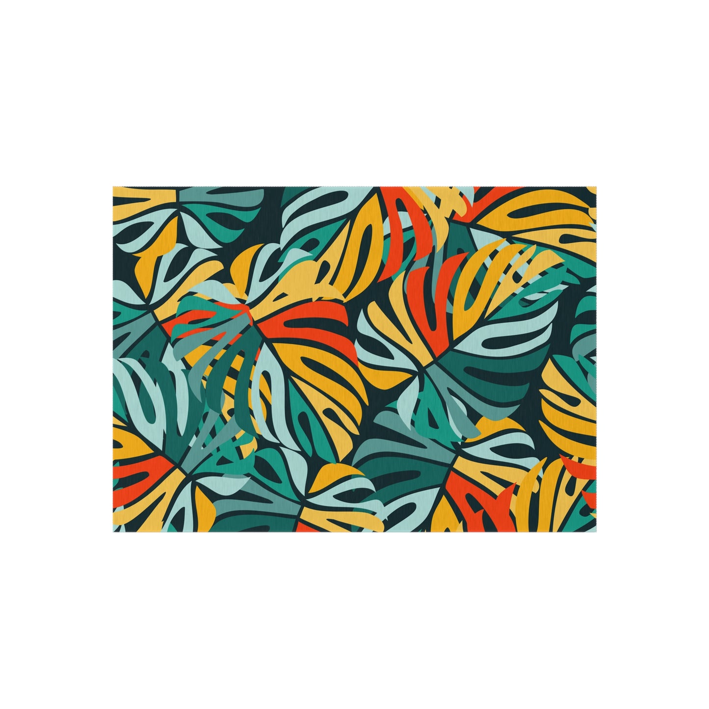 Tropical Chenille Outdoor Rug with No-Skid Backing Cozy Outdoor Carpet Patio Decor Hawaiian Floral Beachy Gazebo Rug Pool Area Decor