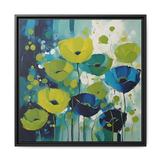 Modern Poppies Print Floral Design Unique Framed Canvas Print Wall Art Flower Lover Gift Nature Lover Gift Wildflower Decor 3 frame colors