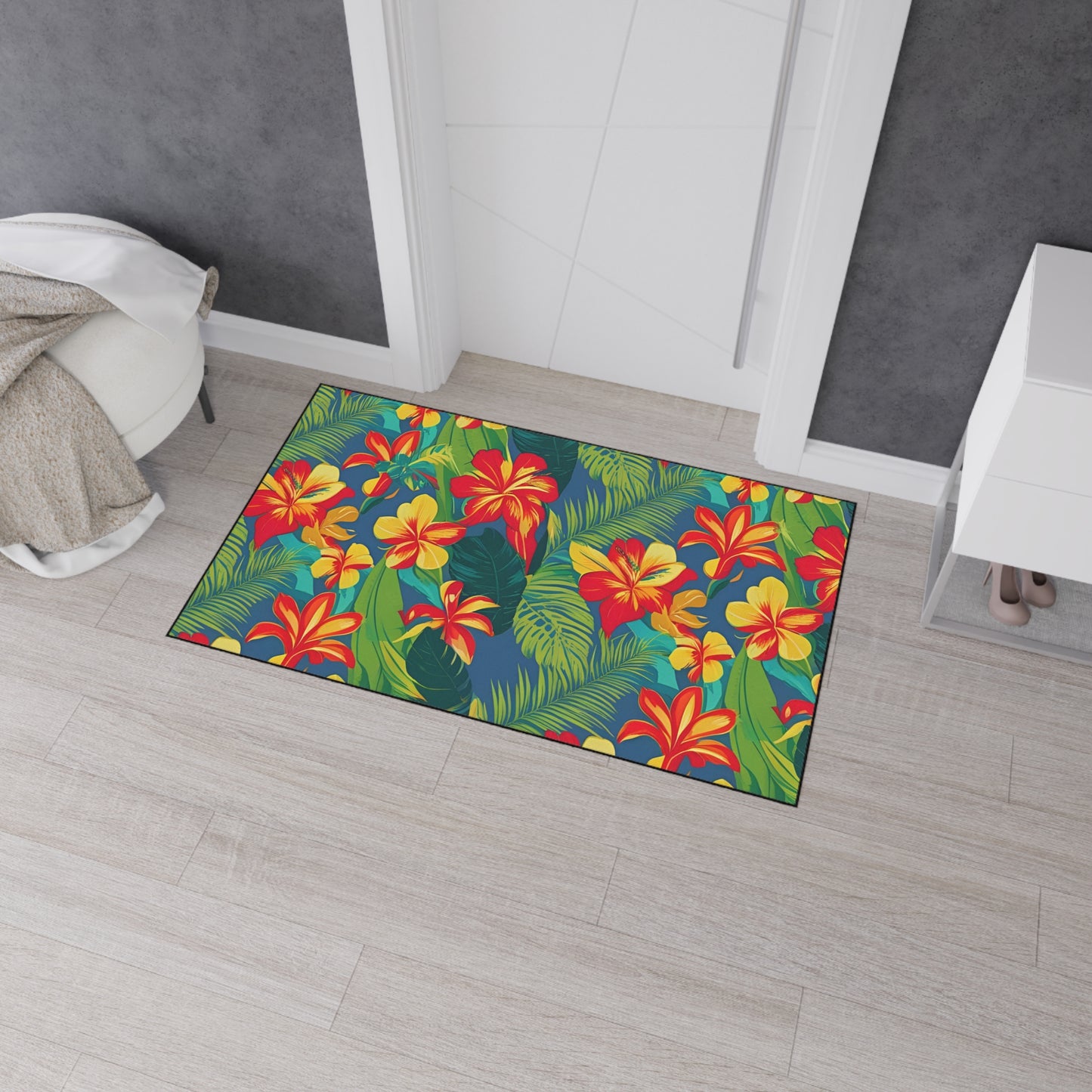 Decorative Heavy Duty Non-Slip Floor Mat Stylish Design Perfect for Entryway Kitchen Décor Garage Rug Tropical Bathroom Floor Door Mat