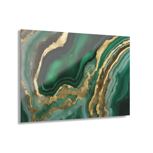 Large Geode-Inspired Design Acrylic Print with French Cleat Agate Marble-look Nature Wall Art Rock Lover Relaxing Artwork Modern Home Decor