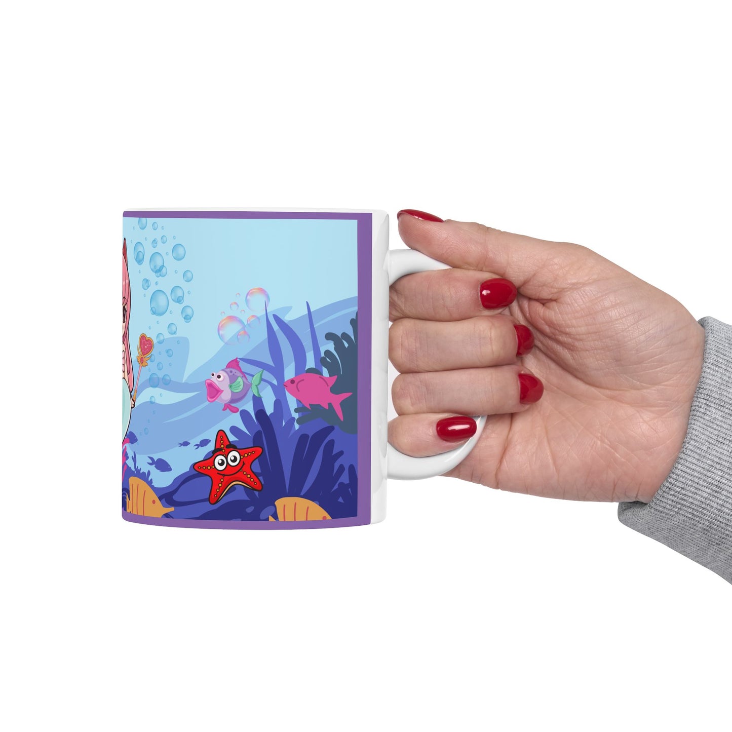 Cute Kitty Mermaid Underwater Anime Design Coffee Tea Mug Gift