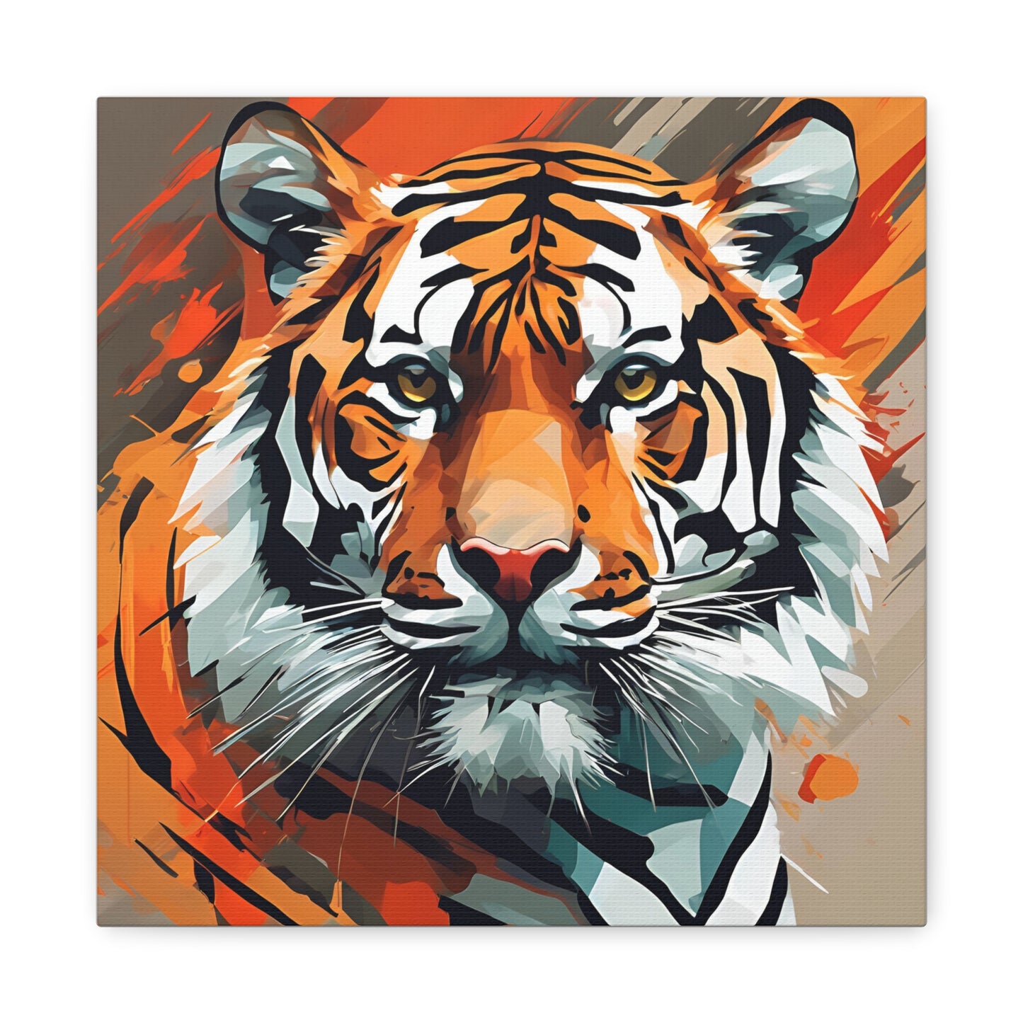 Tiger Print Wall Art | Matte Canvas, Stretched, 1.25" | Modern Art | Animal Lover | Big Cats |