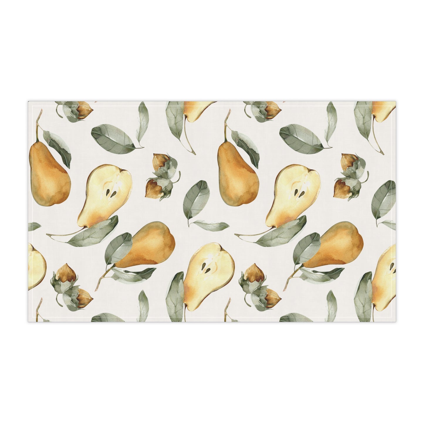 Pears Floral Pastel Kitchen Tea Towel Durable Hand Towel Gift for Flower Lover Whimsical Home Decor Decorative Kitchen Cotton Twill