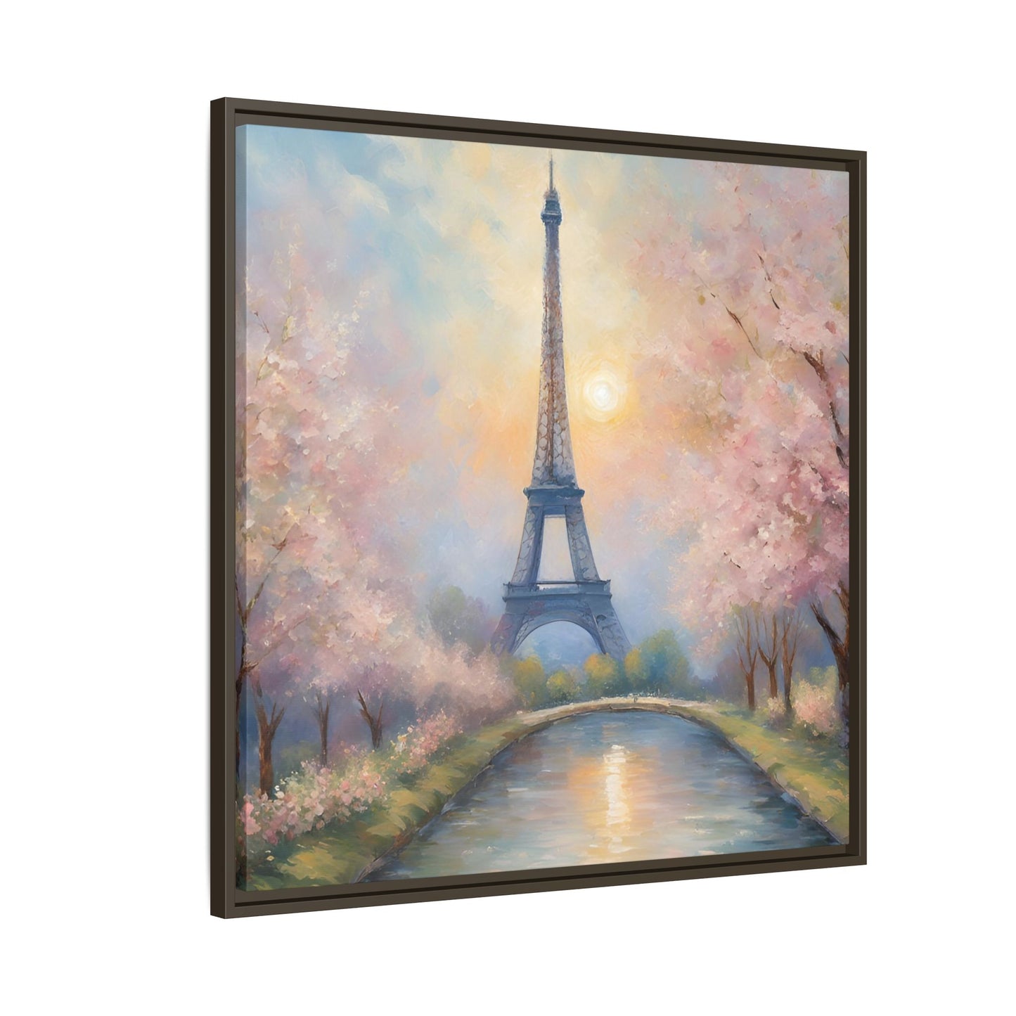 Modern Abstract Pastel Eiffel Tower Design Unique Framed Colorful Canvas Landscape Wall Art Paris France Gift Landscape Gift 3 frame colors