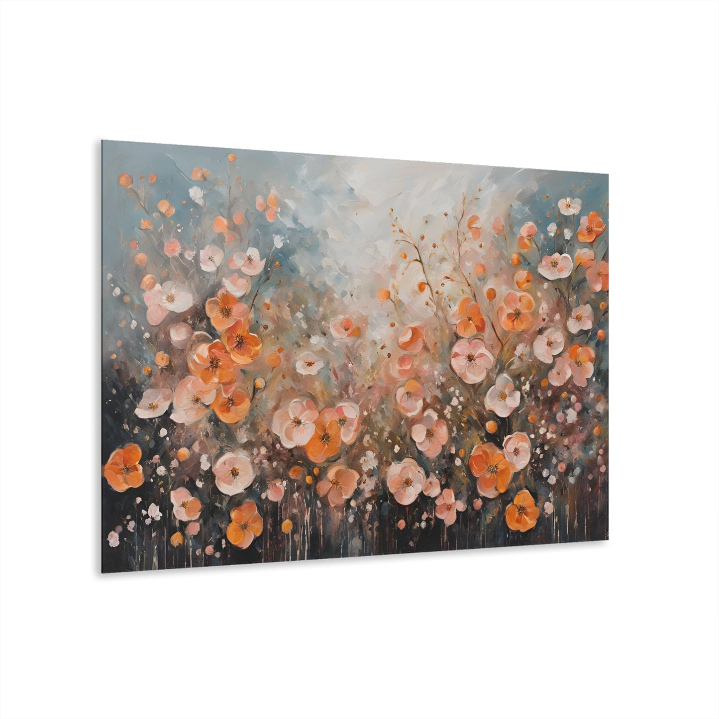 Large Floral Design Acrylic Print with French Cleat Nature Lover Wall Art Flower Lover Gift Poppy Flower Artwork Modern Garden Home Decor