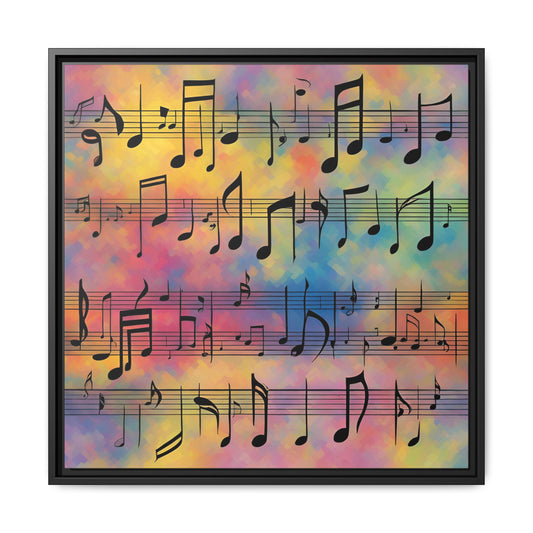 Modern Music-Themed Print Abstract Design Unique Framed Canvas Print Sheet Music Wall Art Music Lover Gift Decor 3 frame colors