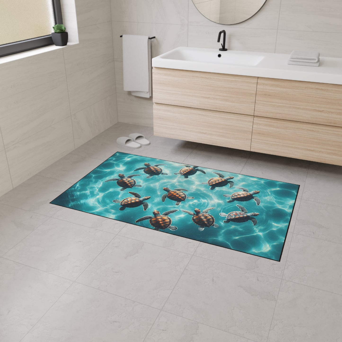 Sea Turtle Heavy Duty Non-Slip Floor Mat Stylish Design Perfect for Entryway Kitchen Décor Garage Rug Coffee Bar Bathroom Floor Door Mat