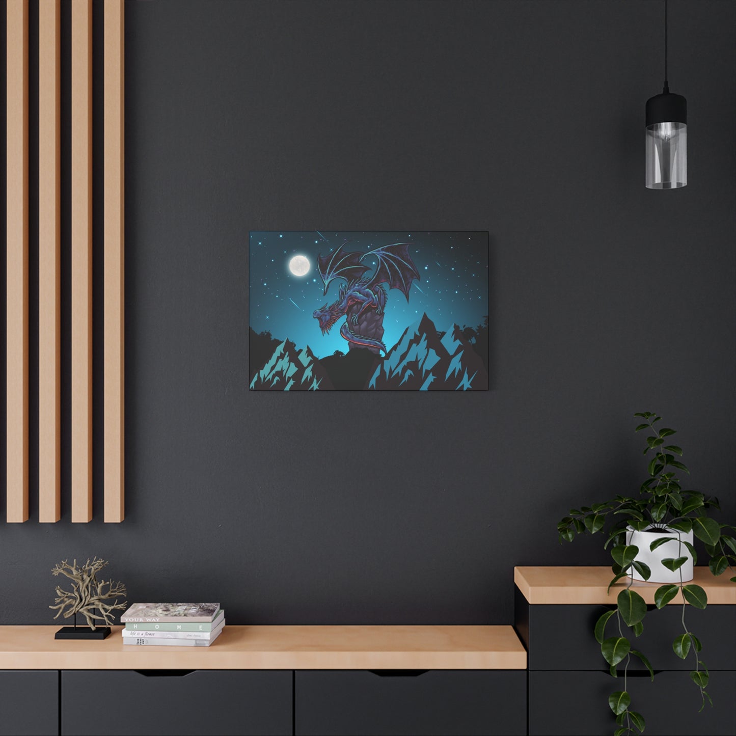 Dragon Print Wall Art | Matte Canvas, Stretched, 1.25" | Anime Gothic Sci-fi Print