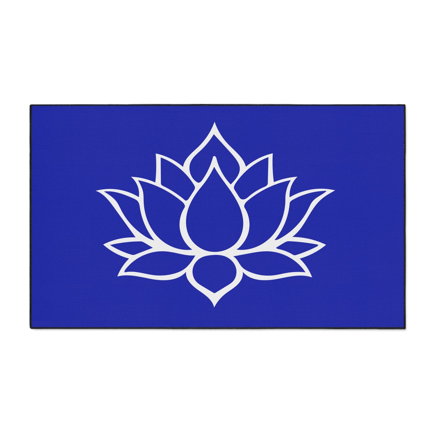 Decorative Heavy Duty Non-Slip Floor Mat Stylish Design Perfect for Entryway Kitchen Décor Blue Lotus Blossom Floral Design Rug Bathroom Mat