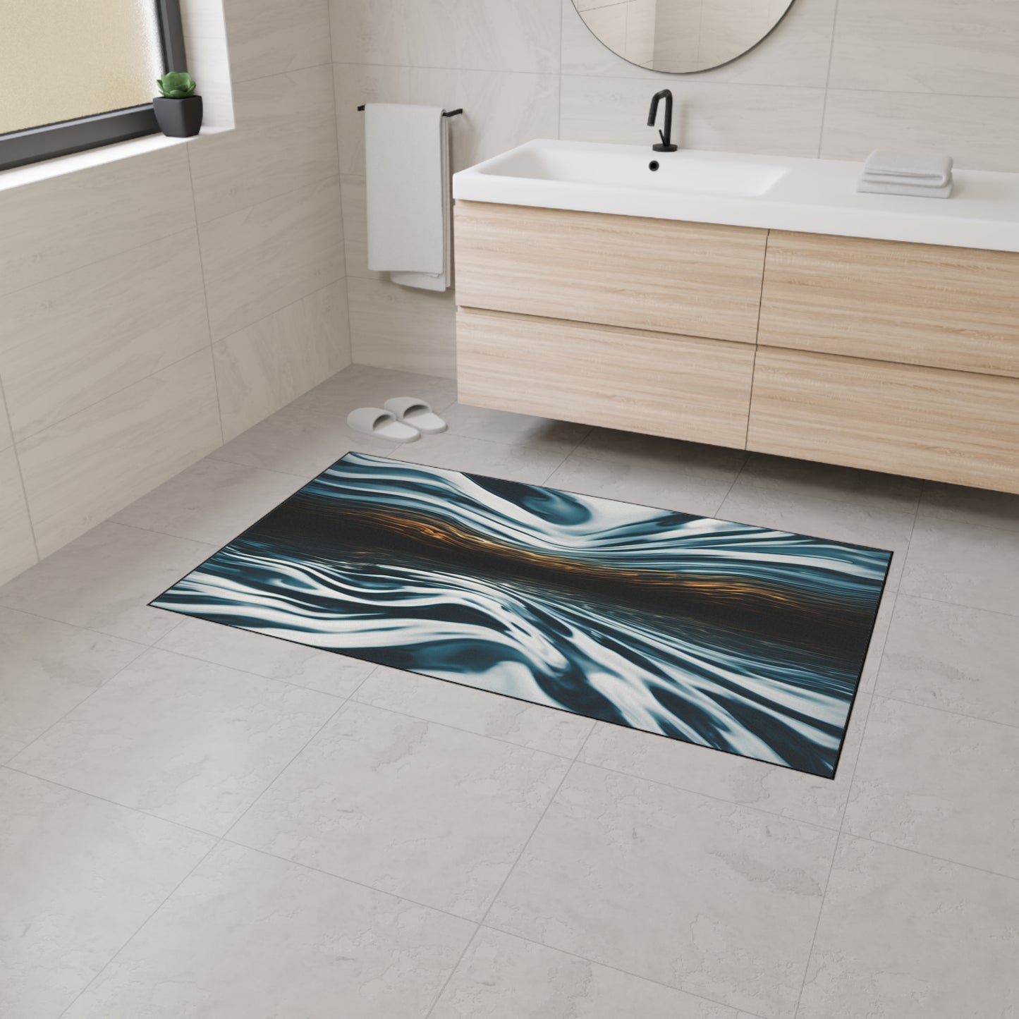 Decorative Heavy Duty Non-Slip Floor Mat Stylish Design Perfect for Entryway Kitchen Décor Garage Rug Coffee Bar Bathroom Floor Door Mat