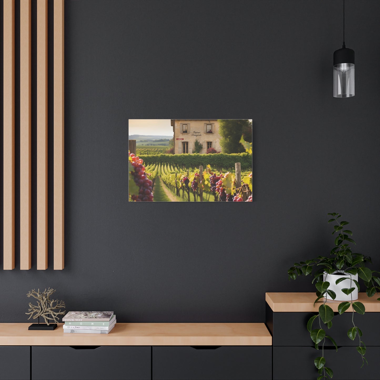 Vineyard Print Wall Art | Matte Canvas, Stretched, 1.25" | Wine Lover Print Culinary Foodie Gift Sommelier Art
