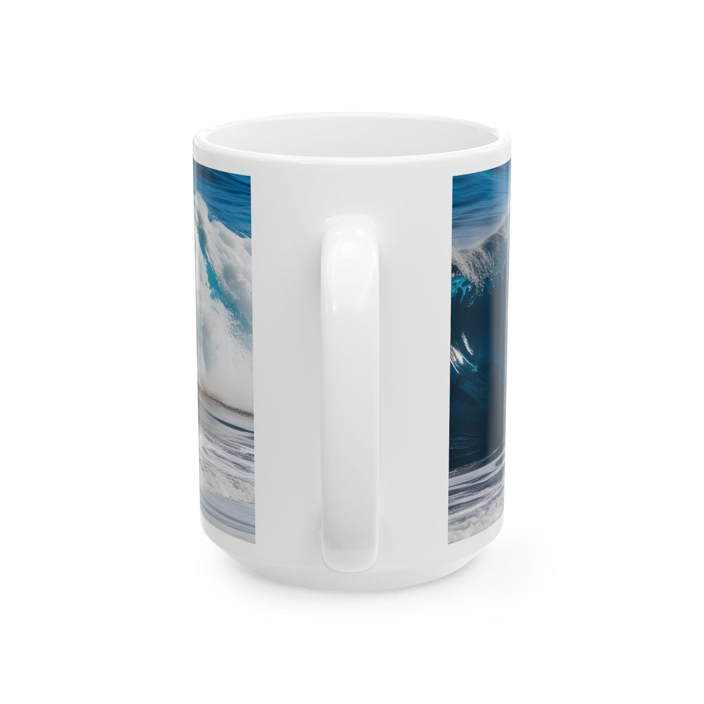 Ocean Wave Ceramic Coffee Mug Modern Beachy Design Mug Tea Cup Oceanic Swirl Design Salt Life Surfer Ceramic Mug
