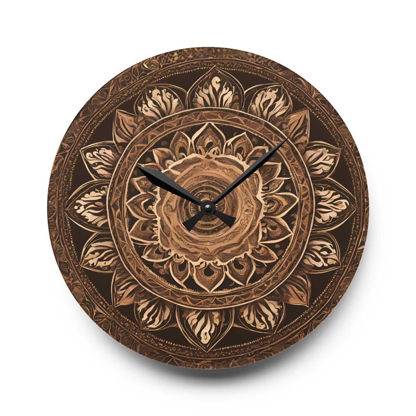 Rustic Boho Design Acrylic Clock Unique Colorful Wall Clock for Kitchen or Living Room Nature Lover Gift