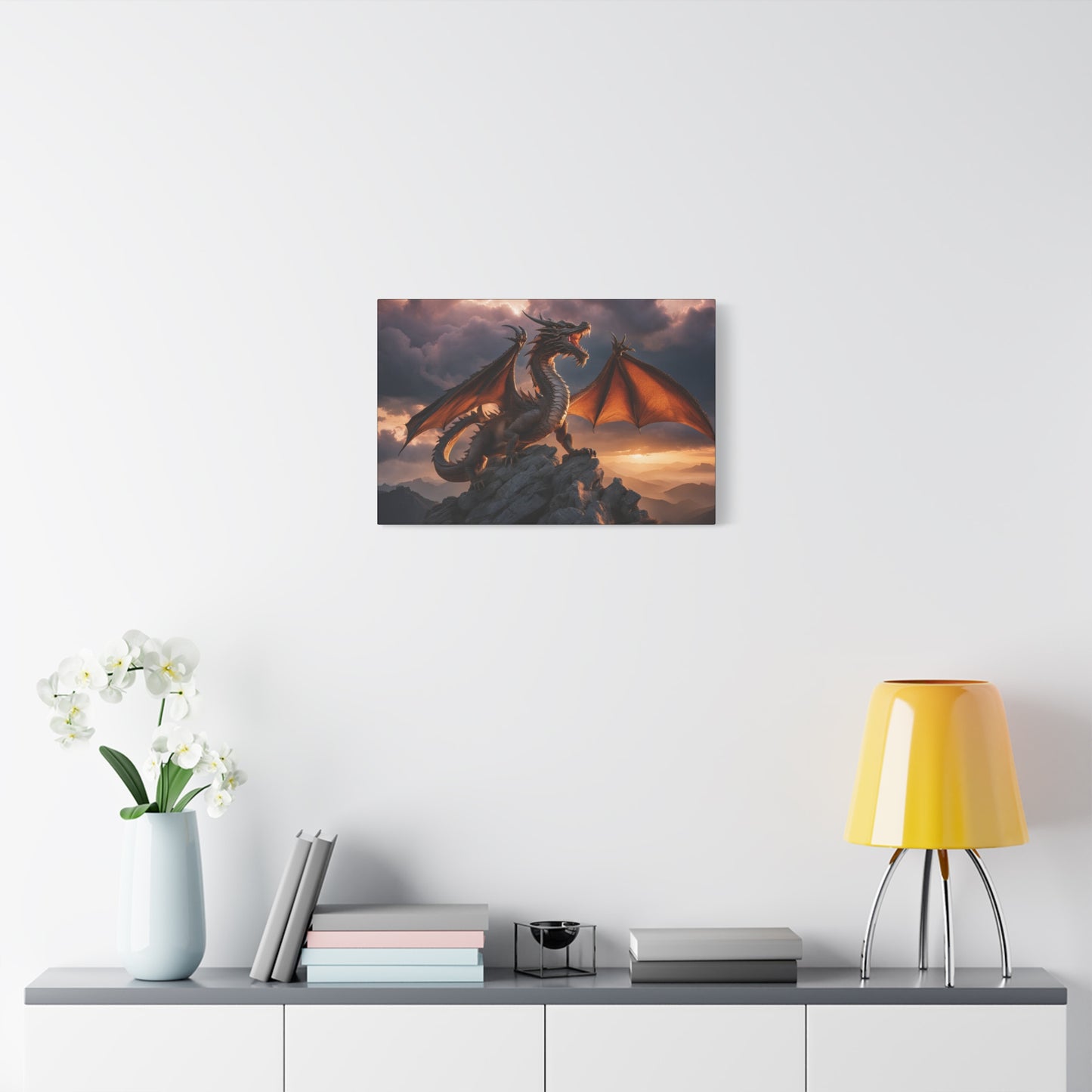 Dragon Print Wall Art | Matte Canvas, Stretched, 1.25" | Anime | Fantasy |