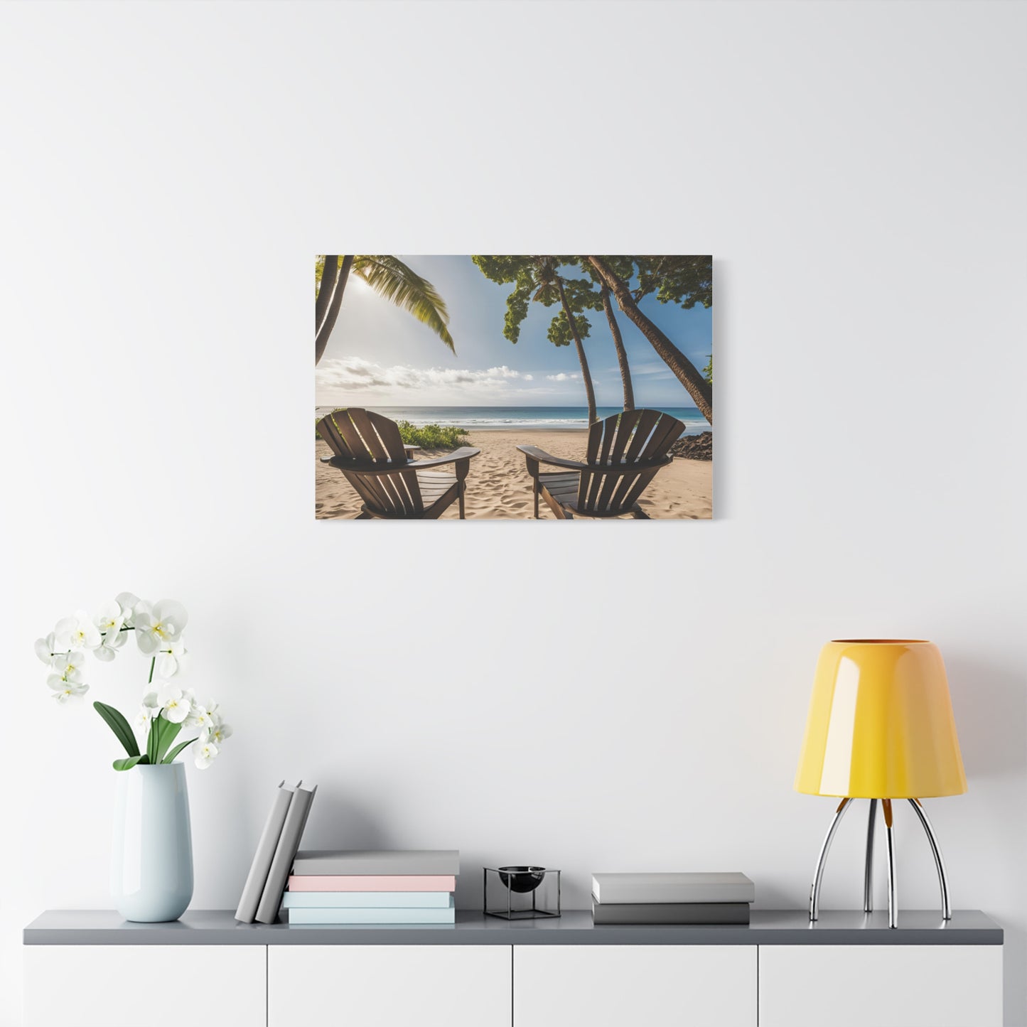 Chairs on Beach Print Wall Art | Matte Canvas, Stretched, 1.25" | Ocean | Nature | Tranquill | Tropical |