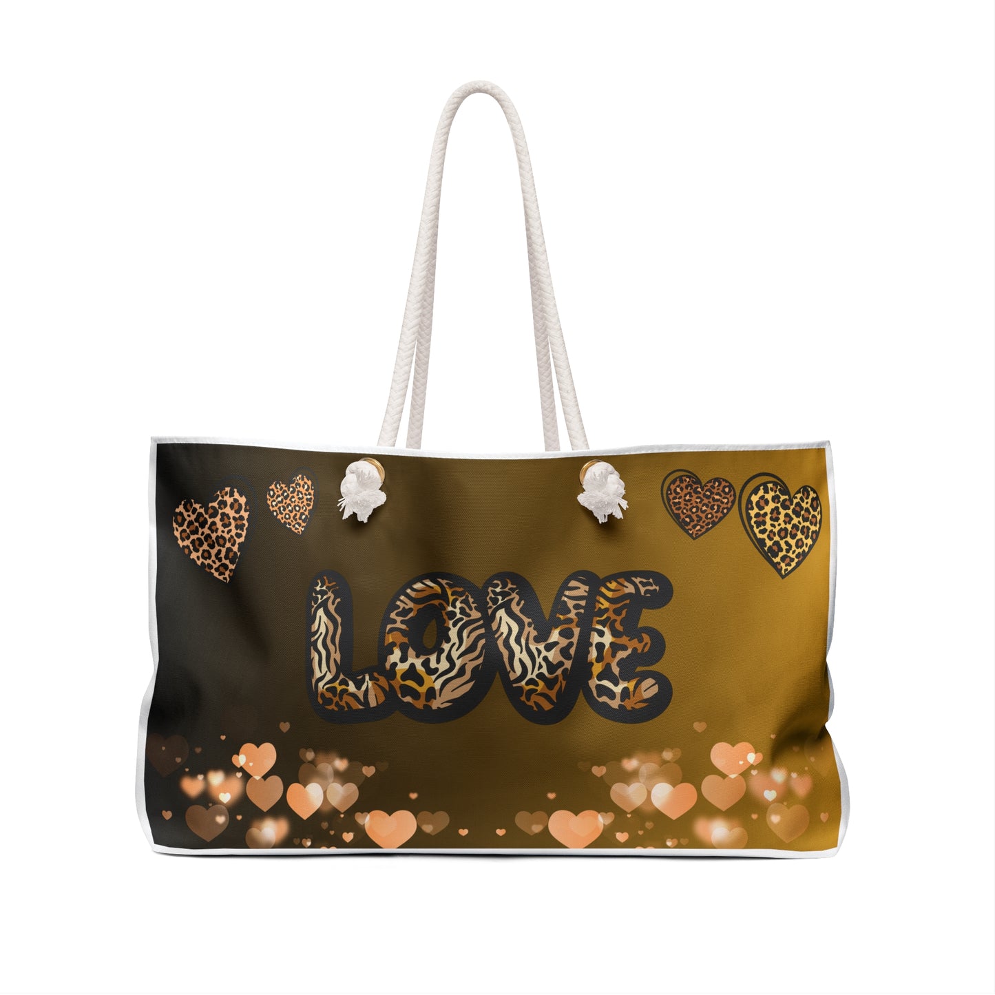 Leopard Print Love Weekender Tote Bag | Beach Bag | Tote Bag | Shopping Bag | Animal Lover |