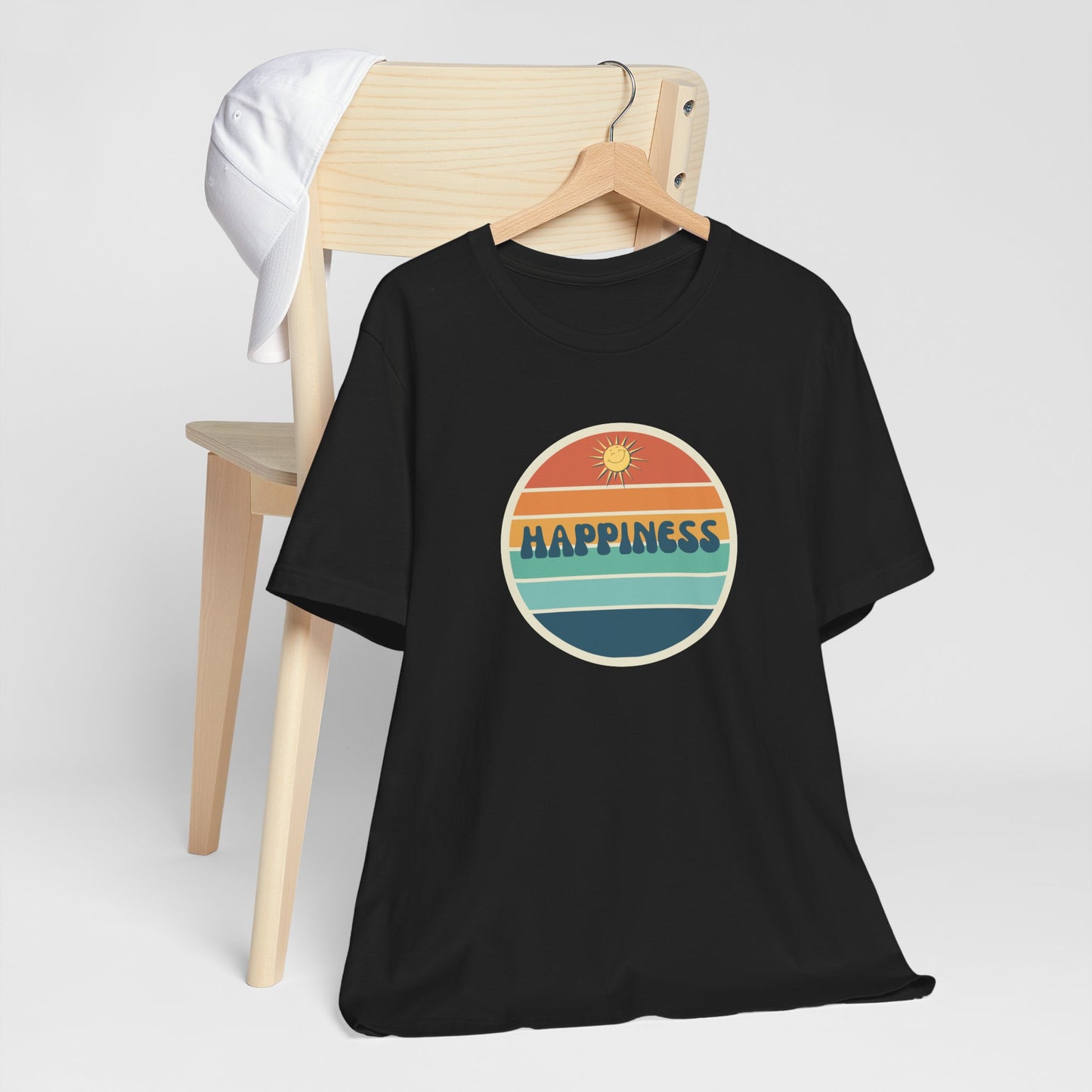 Happiness T-shirt | Unisex Uplifting Positivity Tee | Inspirational Happy Retro Sunshine Shirt |