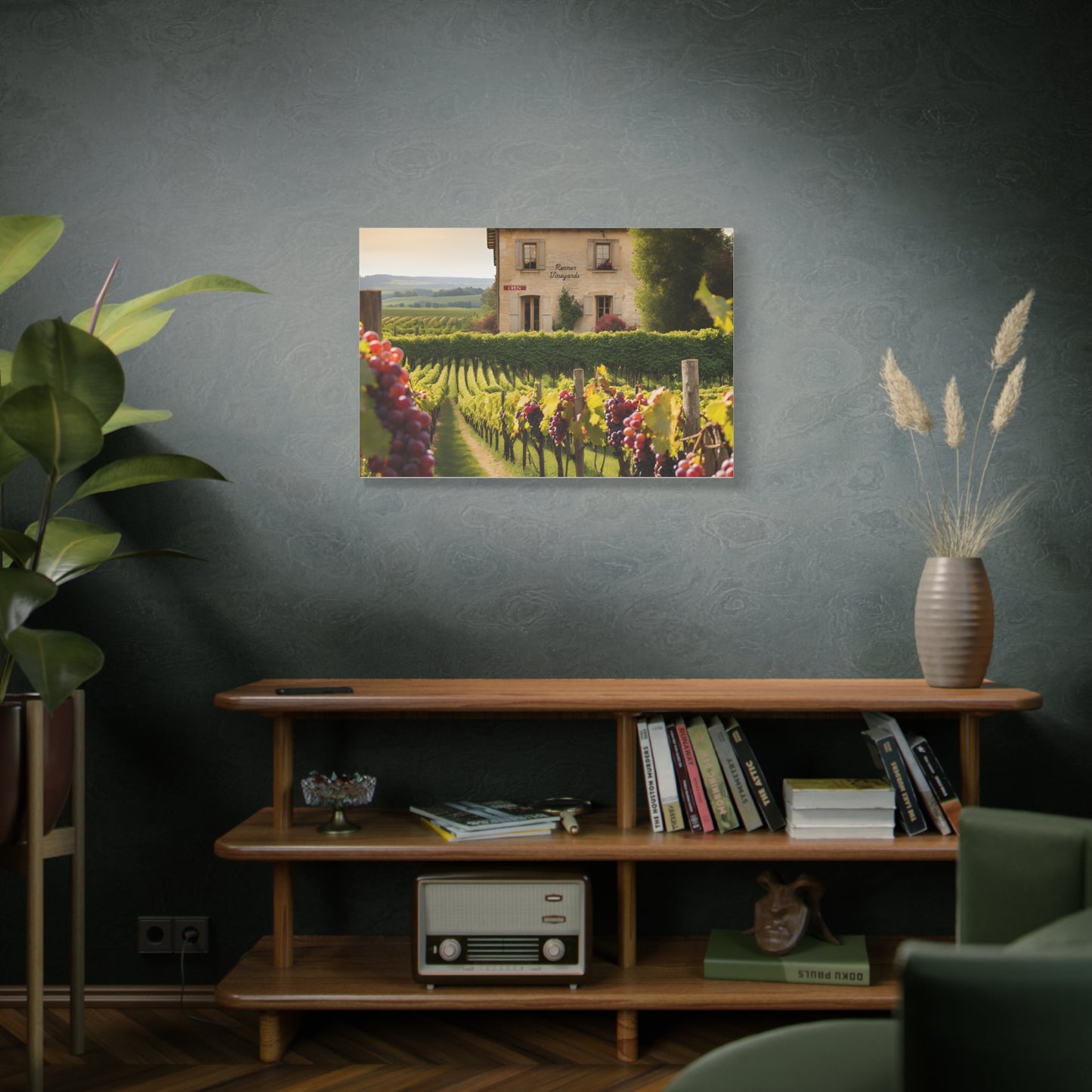 Vineyard Print Wall Art | Matte Canvas, Stretched, 1.25" | Wine Lover Print Culinary Foodie Gift Sommelier Art