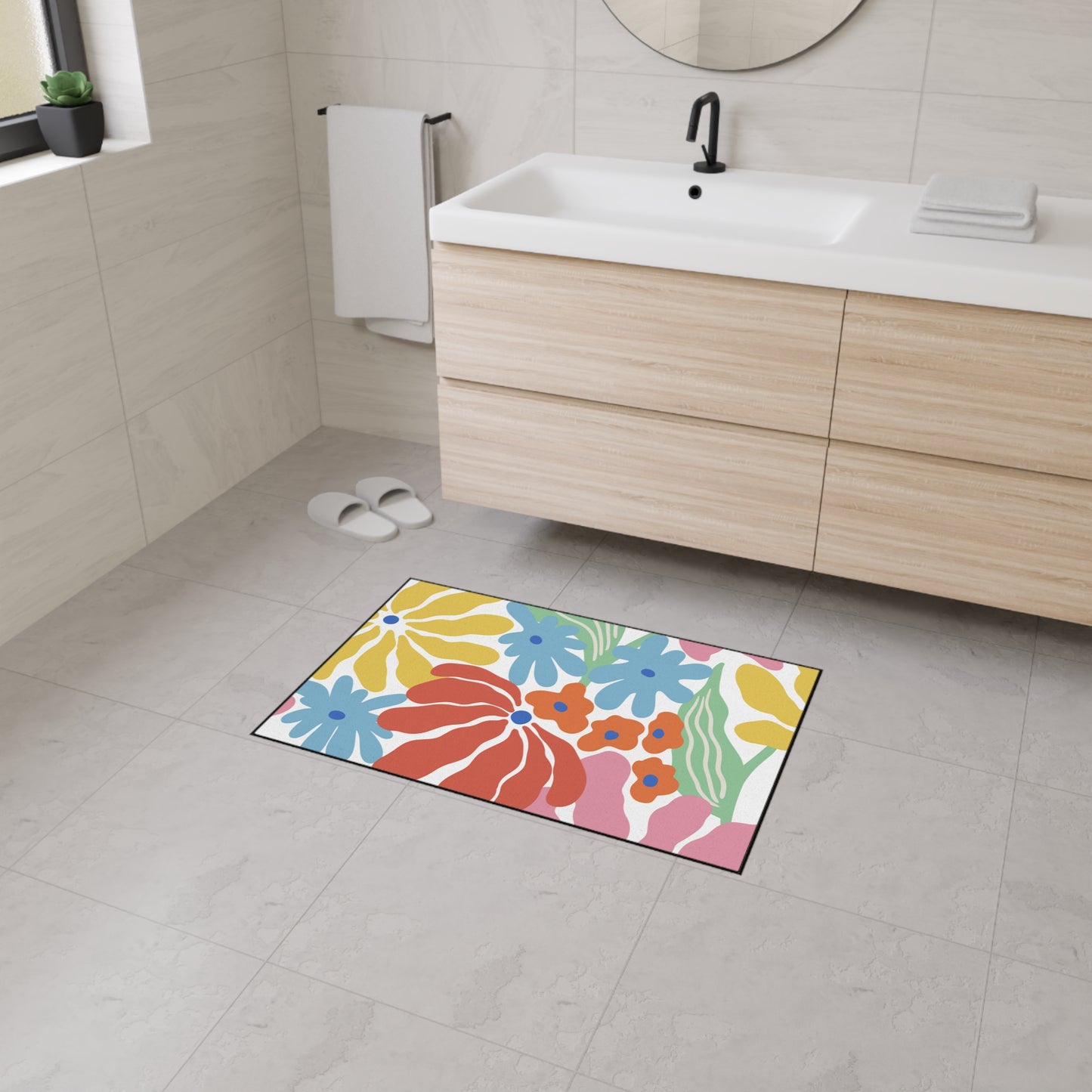 Decorative Heavy Duty Non-Slip Floor Mat Stylish Design Perfect for Entryway Kitchen Décor Garage Rug Coffee Bar Bathroom Floor Door Mat