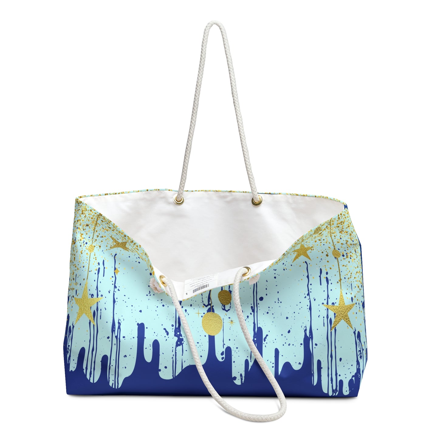 Abstract Star Tote Bag | Beach Bag | Gold Stars | Modern Art | Sparkling | Twinkling |