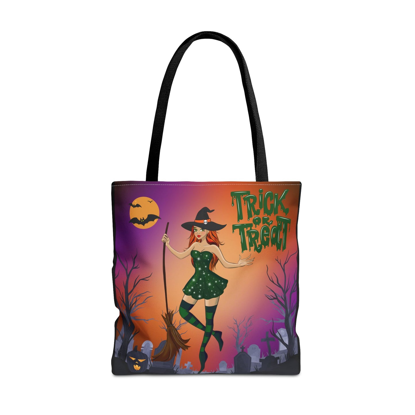 Halloween Witch Tote Bag | Carryall | Grocery Bag | Shopping Bag | Pumpkin | Autumn | Trick or Treat | Candy Bag |