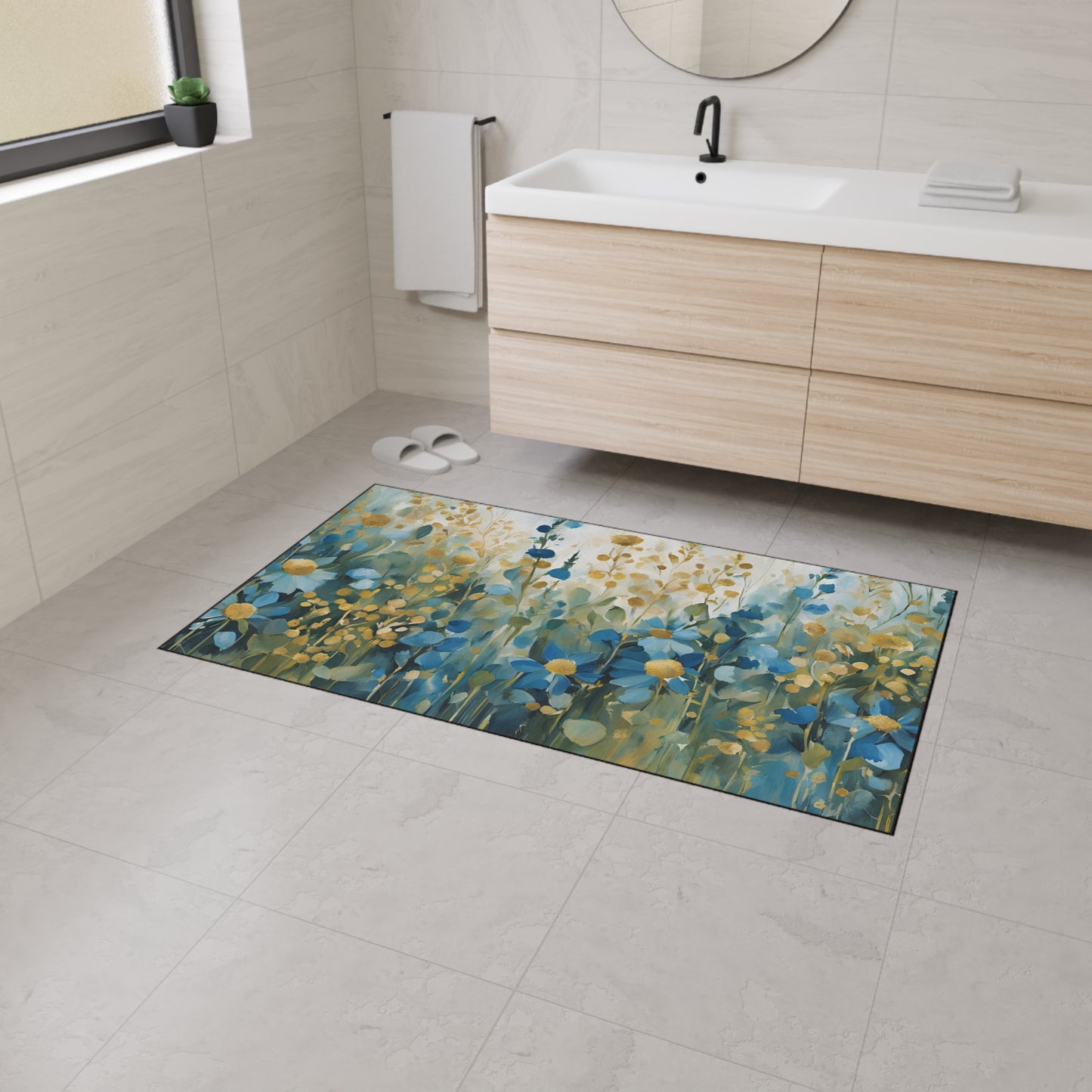 Decorative Heavy Duty Non-Slip Floor Mat Stylish Design Perfect for Entryway Kitchen Décor Garage Rug Coffee Bar Bathroom Floor Door Mat