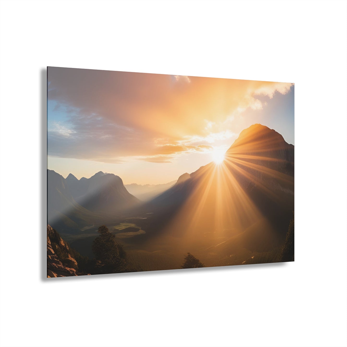 Large Sunrise Sunset Acrylic Print with French Cleat Nature Lover Wall Art Mountain Life Gift Spiritual Zen Artwork Modern Home Decor