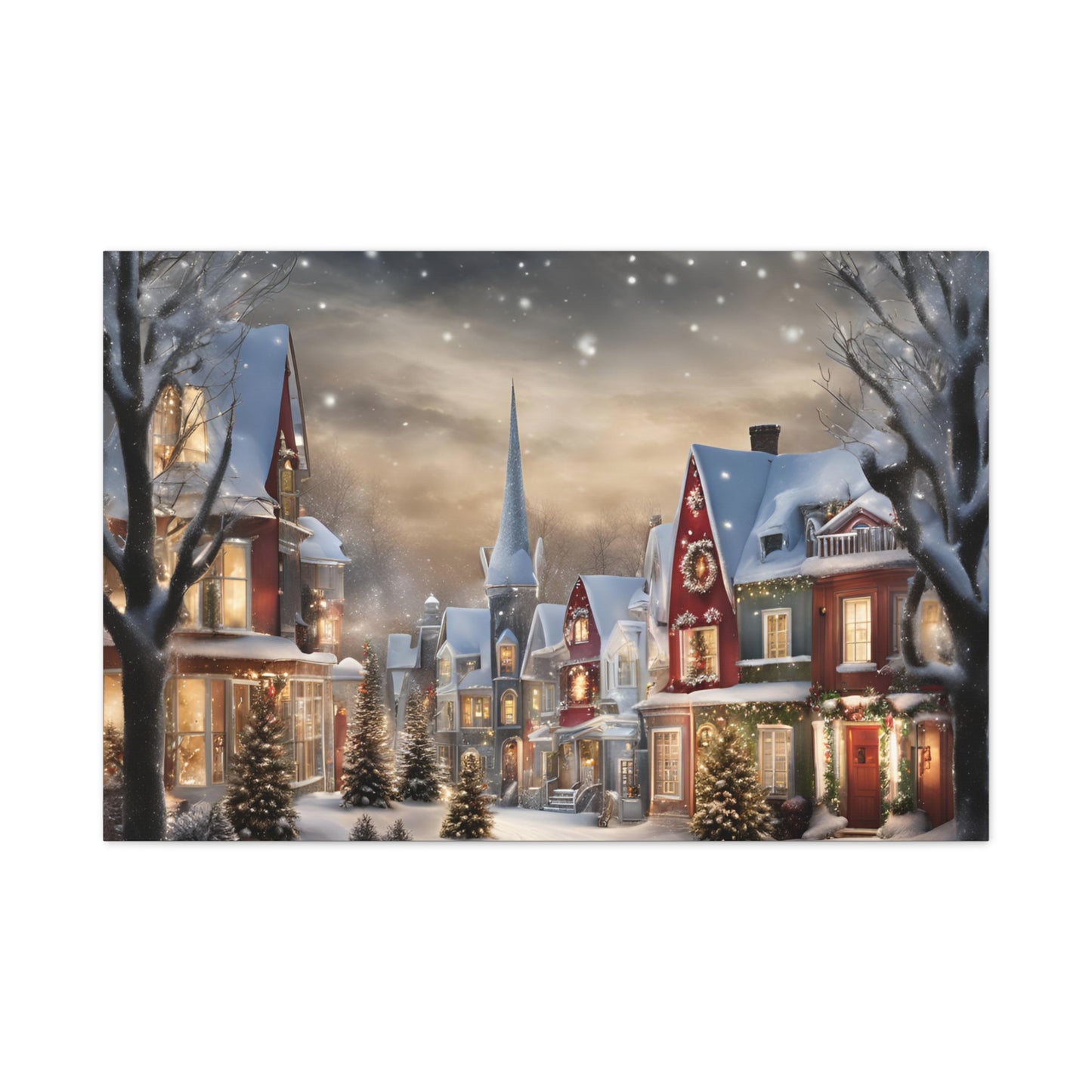 Christmas Town Print Wall Art | Matte Canvas, Stretched, 1.25" | Holiday | Winter |