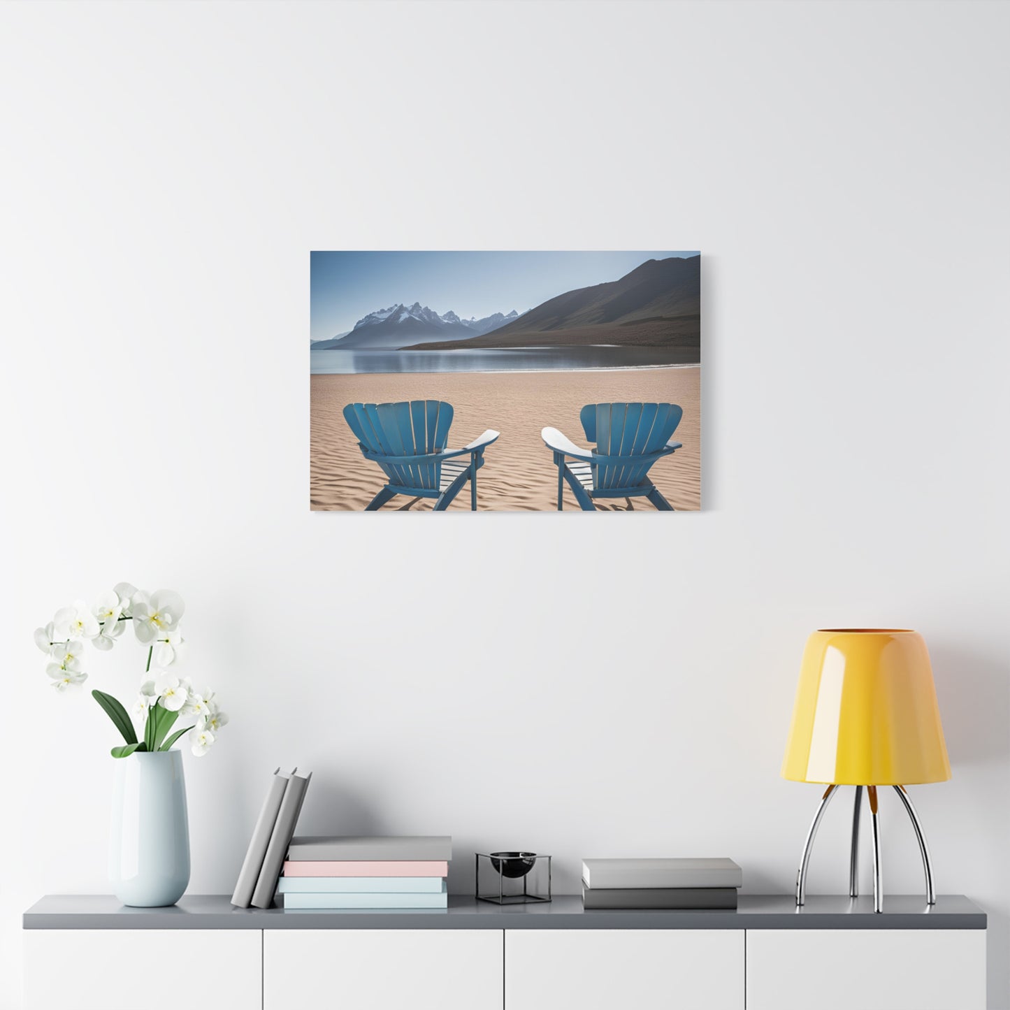 Beach and Mountains Print Wall Art | Matte Canvas, Stretched, 1.25" | Ocean | Nature | Tranquill |