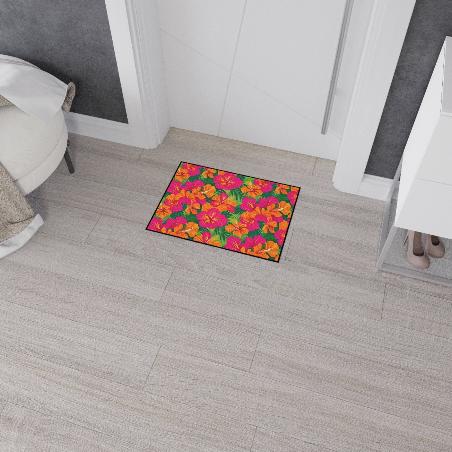 Decorative Heavy Duty Non-Slip Floor Mat Stylish Design Perfect for Entryway Kitchen Décor Beachy Hawaiian Rug Tropical Bathroom Floor